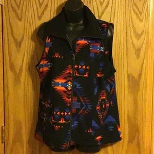 Chaps Denim Aztec Print Vest